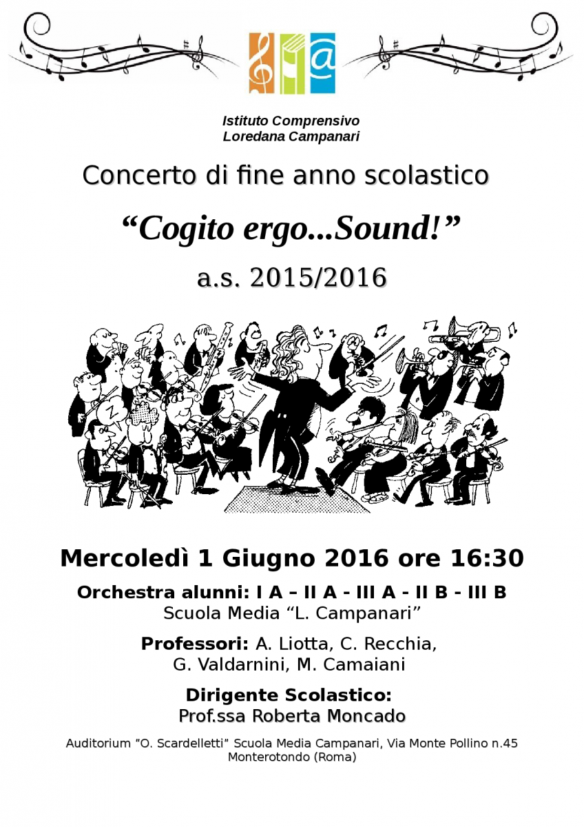 Concerto di fine anno scolastico - Cogito ergo ... Sound - 1 giugno 2016